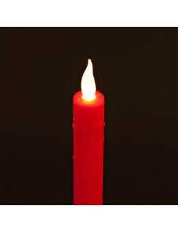 Bougie LED rouge en plastique - 21,5 cm