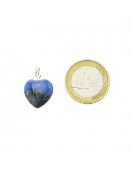 Pendentif coeur Sodalite et accroche en argent 925