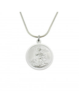 Médaille St Michel en argent 925 - Diamètre 22 mm