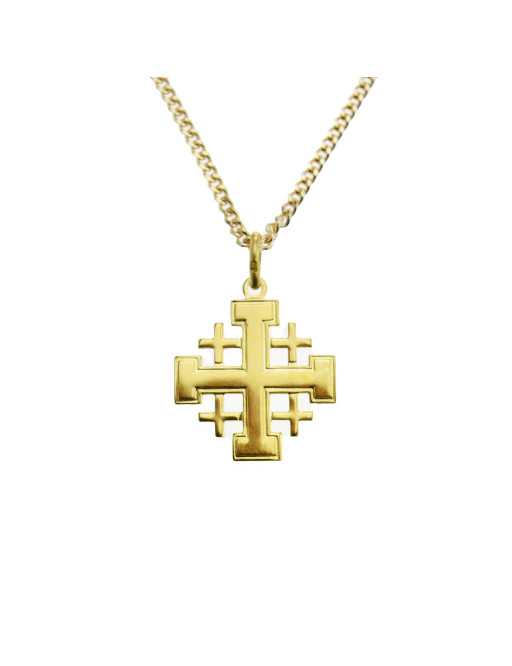 Pendentif plaqué or Croix de Jérusalem