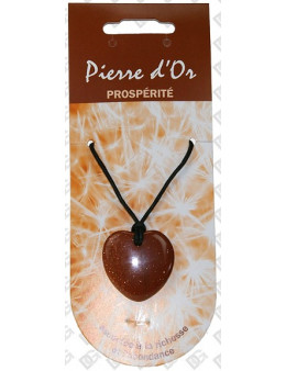 Pendentif coeur pierre de vertu Pierre de Soleil