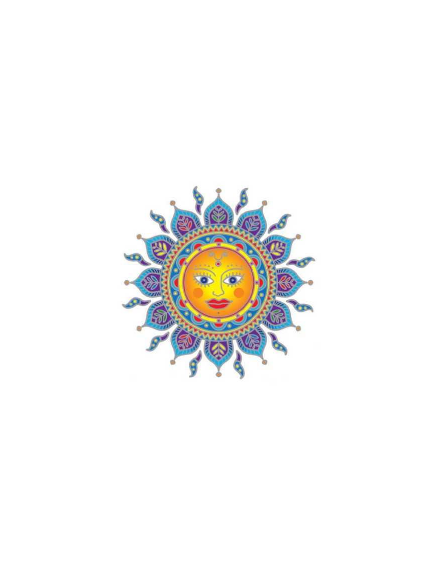 Symbole autocollant pour vitre - Mandala Soleil