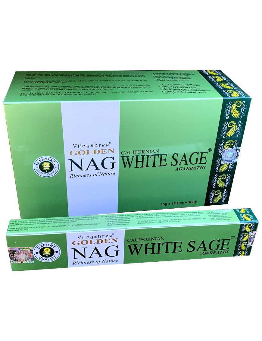 Encens Golden - Nag Masala White Sage - Sauge Blanche - 15g