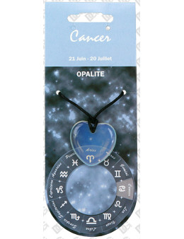 Pendentif coeur Zodiac Cancer Opalite 