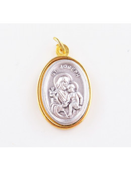 Médaille ovale en métal doré et argenté 2,5 cm