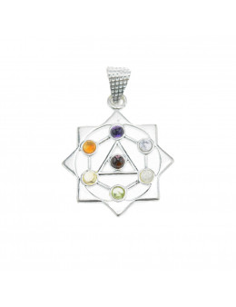 Pendentif argent 7 chakras