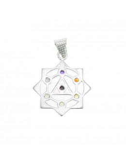 Pendentif argent 7 chakras