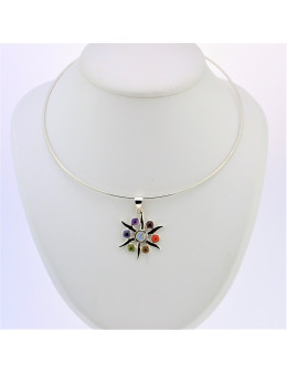 Pendentif argent 7 chakras
