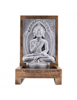 Photophore Bouddha plaque métallique
