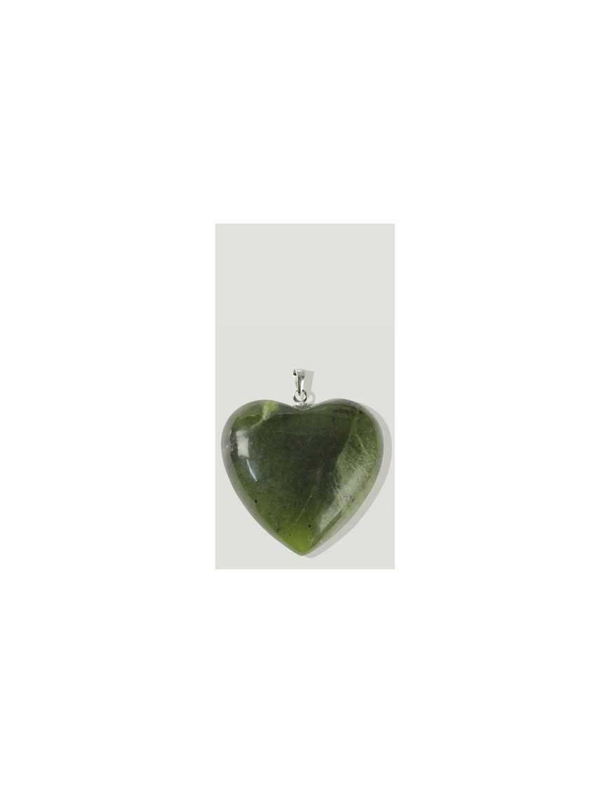 Coeur en Argent Jade Néphrite