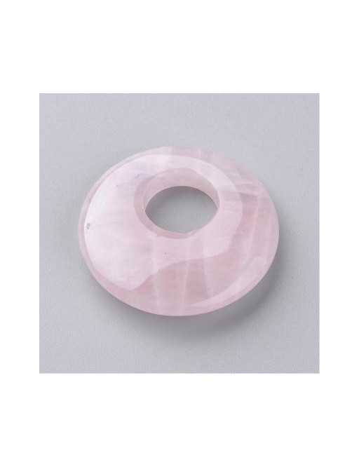 Donut Pendentif Ovale Quartz Rose