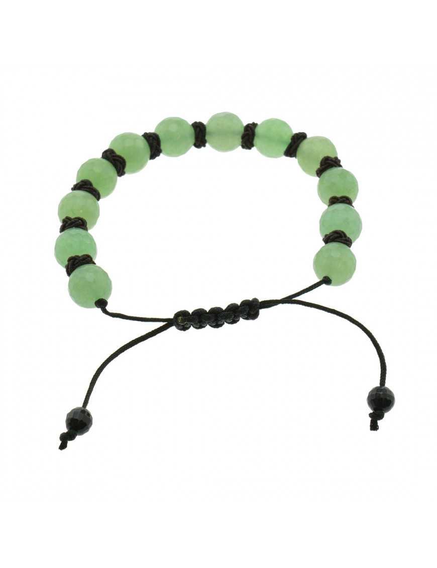  Bracelet en macramé boule facettée Aventurine