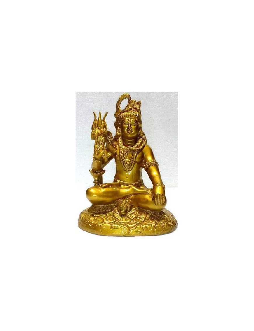 Statue Résine Shiva Or 18cm