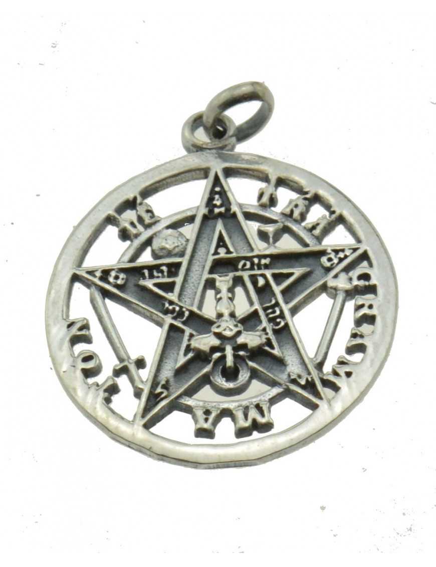 Pendentif Tétragrammaton cerclé en argent 20 mm