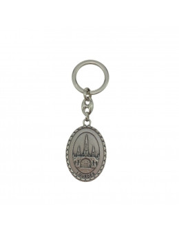 Porte-clés ovale métal Apparition et Basilique