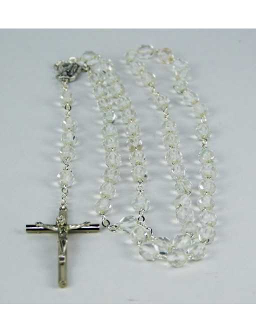 Chapelet métallique cristal médaille apparition 
