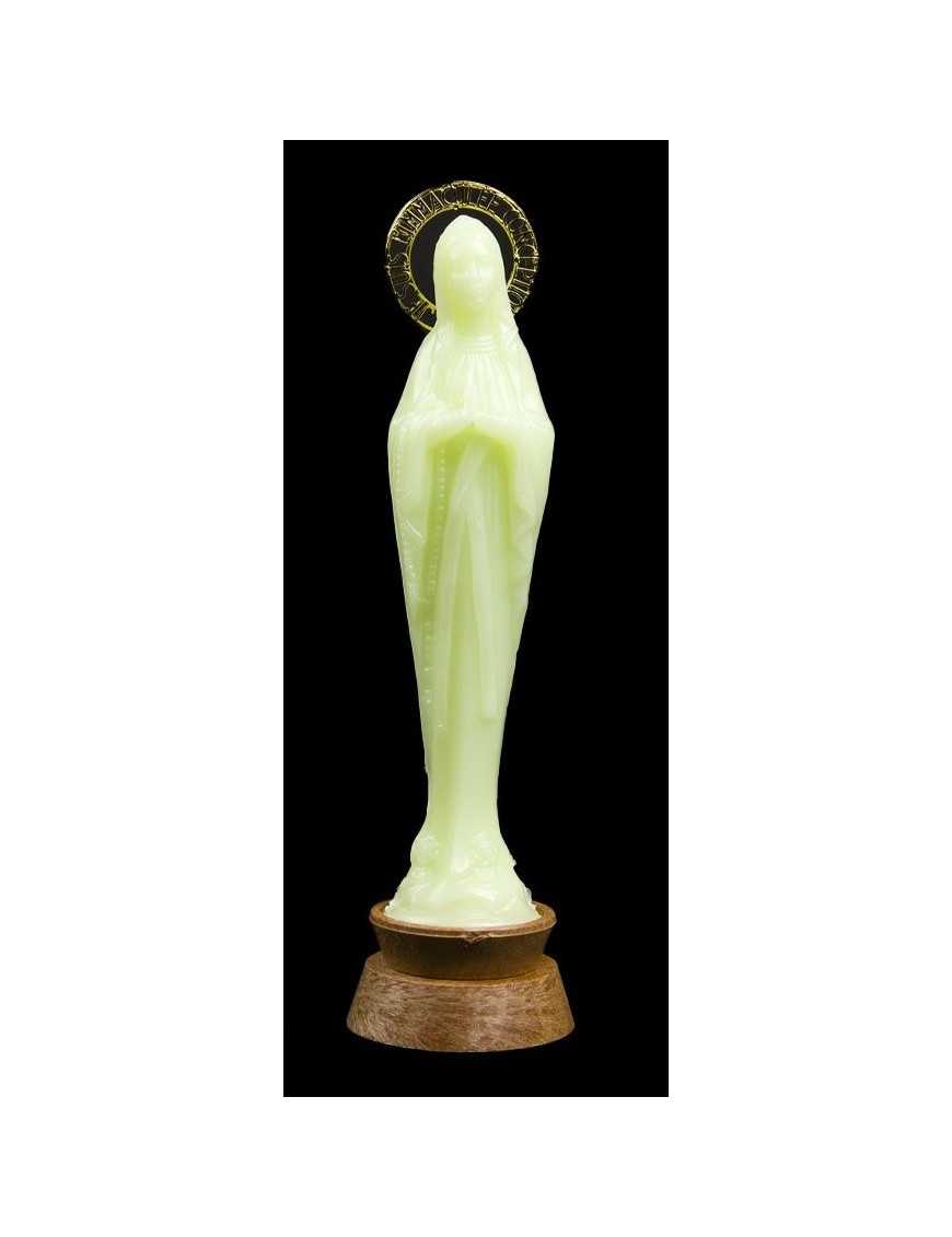Statue fluoresecente moulée de Notre Dame de Lourdes 13 CM