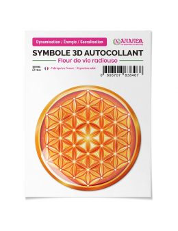 Symbole 3D Autocollant Fleur de vie radieuse 