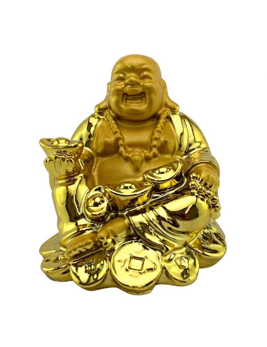 Statue Bouddha dorée - Assis avec un sac