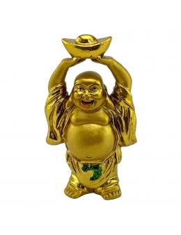 Statue Bouddha dorée - Debout avec un lingot d'or