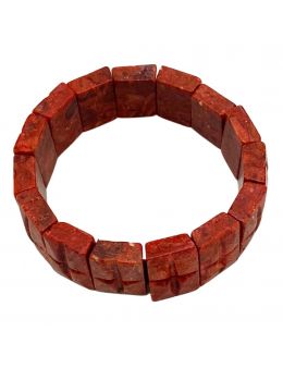 Bracelet Corail rouge rectangle