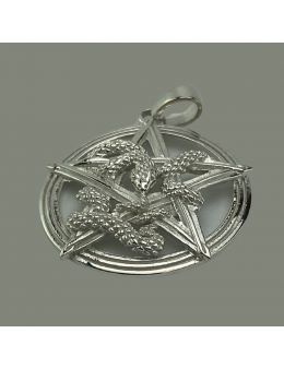 Pendentif pentagramme Argent - Serpent