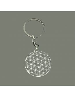 Porte-clé - Fleur de vie -Argent