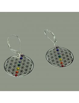 Boucles d'oreilles Argent - 7 chakras - Linéaire 