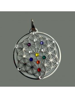 Pendentif Argent- 7 chakras - Conique