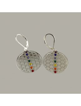 Boucles d'oreilles plaquée Argent - 7 chakras - Linéaire 