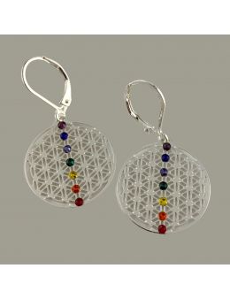 Boucles d'oreilles plaquée Argent - 7 chakras - Linéaire 