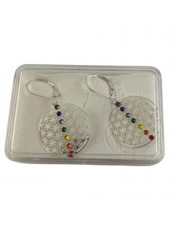 Boucles d'oreilles plaquée Argent - 7 chakras - Linéaire 