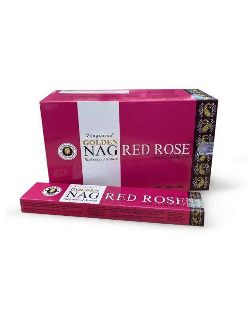 Encens Baguette Vijayshree Golden Nag Rose Rouge 15g