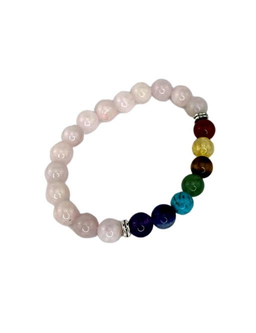 bracelet 17 7 chakra et quartz rose