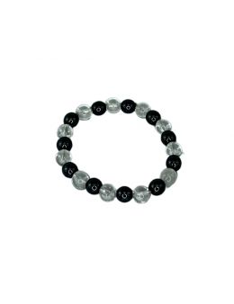 Bracelet perles 8mm - Hématite - Cristal de roche