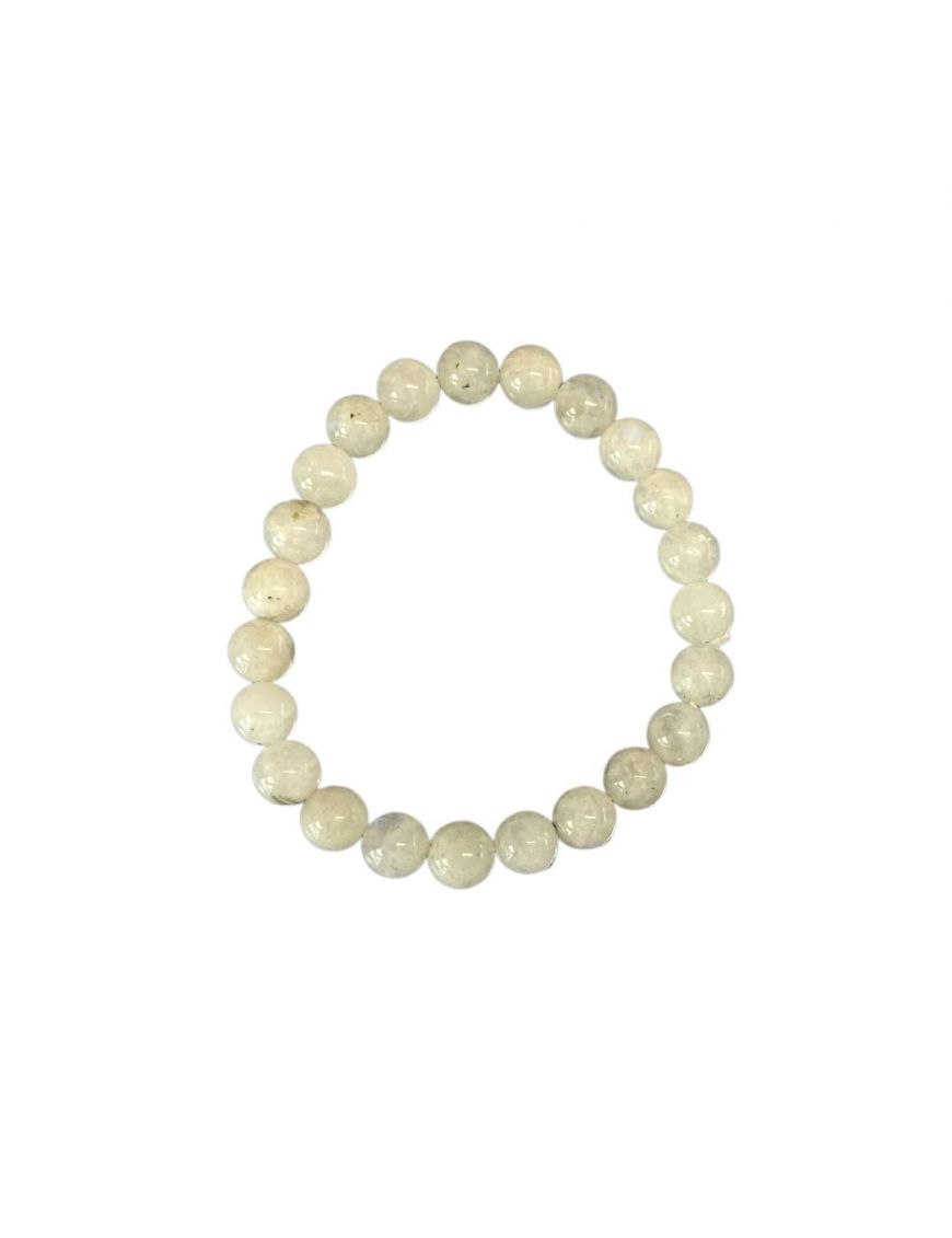 Bracelet perles 8mm - Jade blanche