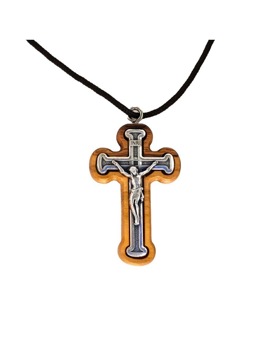 Croix Olivier/métal - Cordon