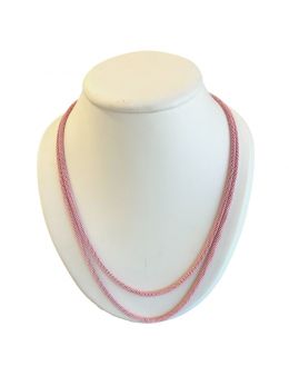 Chaine métal imitation peau de serpent - Rose