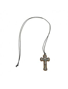 Croix Olivier/métal - Cordon