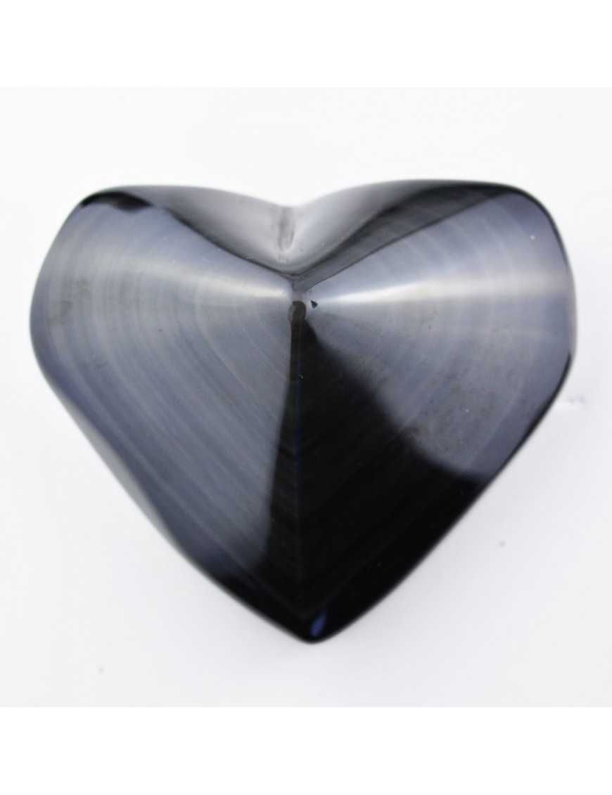 Coeur Oeil céleste - Obsidienne noire - 202 g