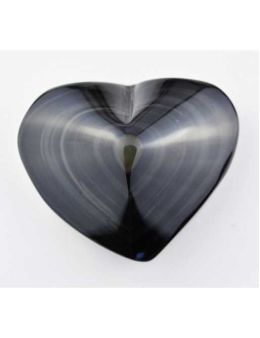 Coeur Oeil céleste - Obsidienne noire - 77 g