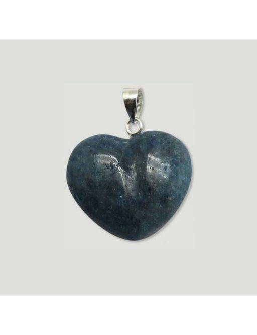 Pendentif coeur en argent - Apatite Bleue - 15 g