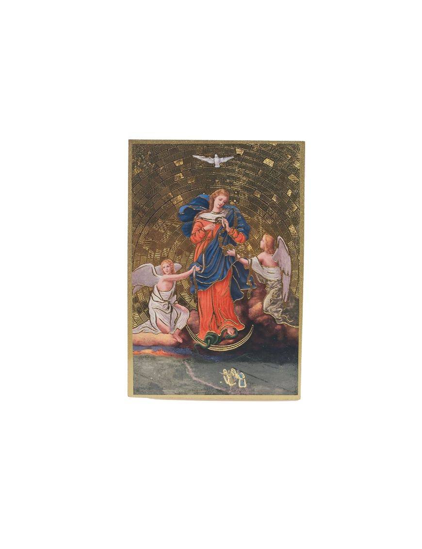 Cadre image mosaïque or Marie qui défait les noeuds