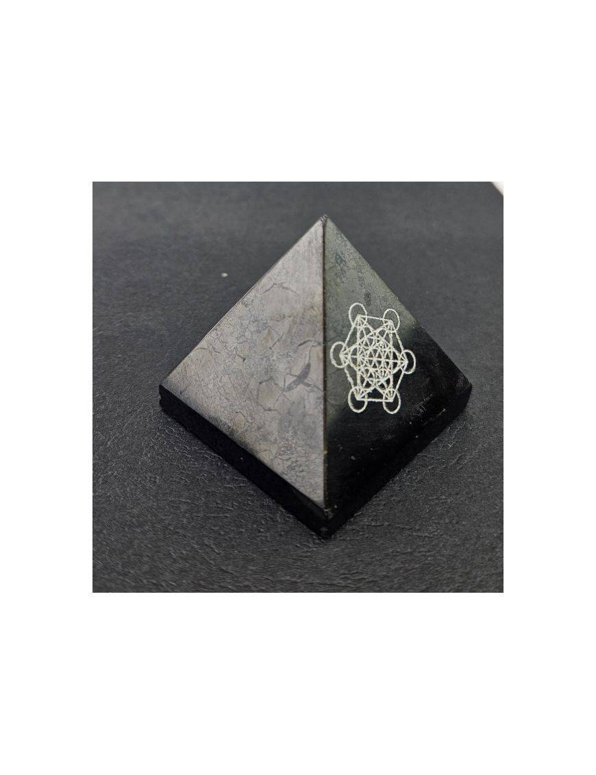 Pyramide de Shungite - 5 cm- symbole Cube de Métatron