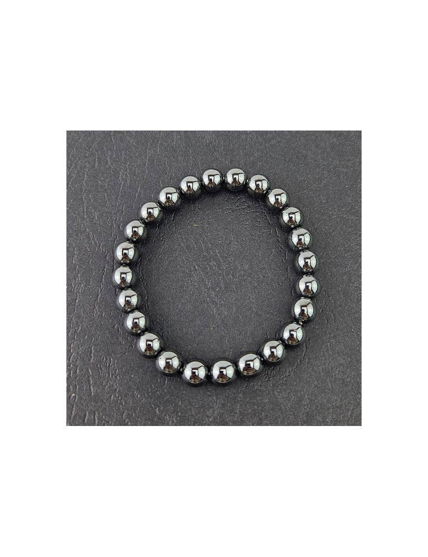 Bracelet perles 8mm - Hématite 