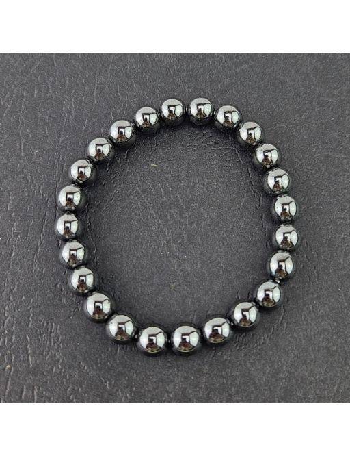 Bracelet perles 8mm - Hématite 