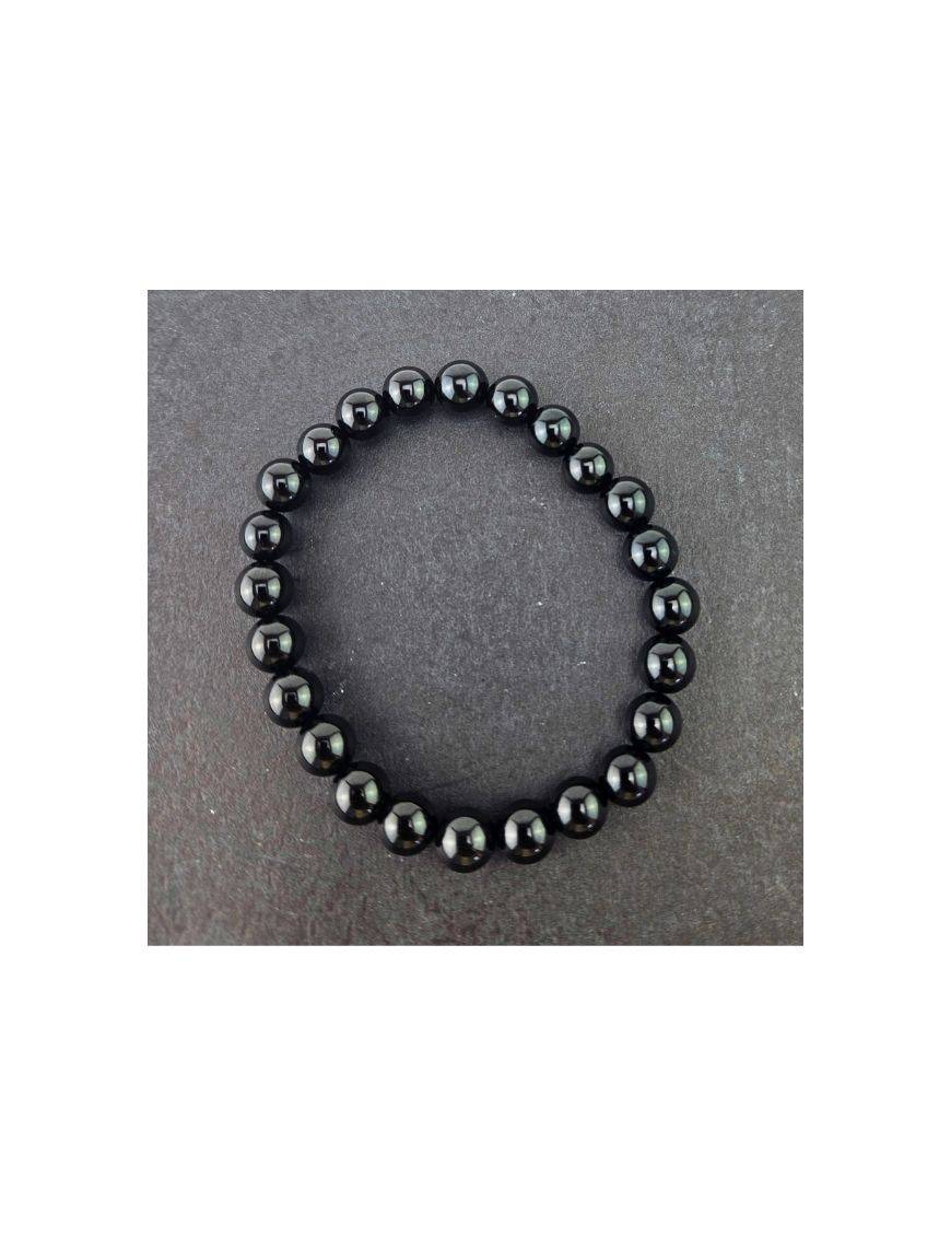 Bracelets perles 8 mm - Agate noir