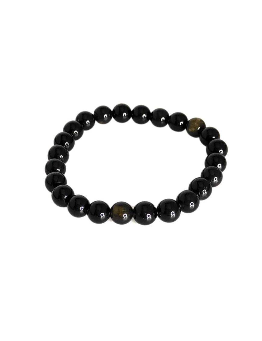 Bracelet perles - Obsedienne Noire - 8mm