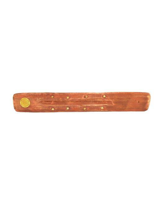 Porte encens baguette en bois fleur de vie