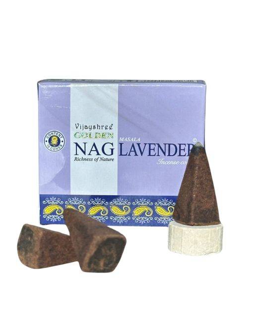 Encens cone Vijayshree Golden - Nag Lavande 10 pcs